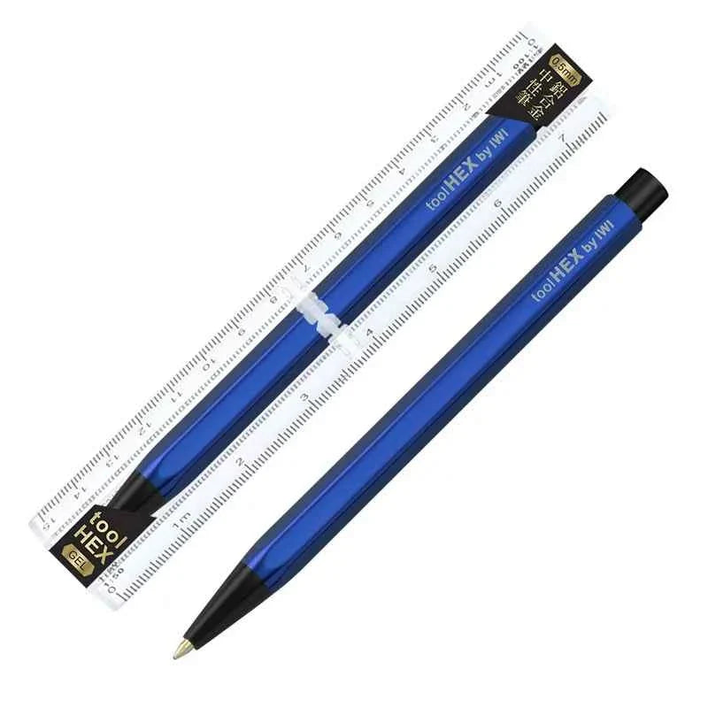 IWI toolHEX Aluminum Click Pen – 0.5mm Hexagonal Barrel with Scales Dark Blue