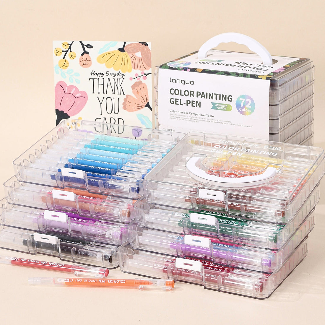 45/72/99-Color Gel Pen Set – 0.6mm Fine Tip Multilayer Case Journaling Pens 45 Colors
