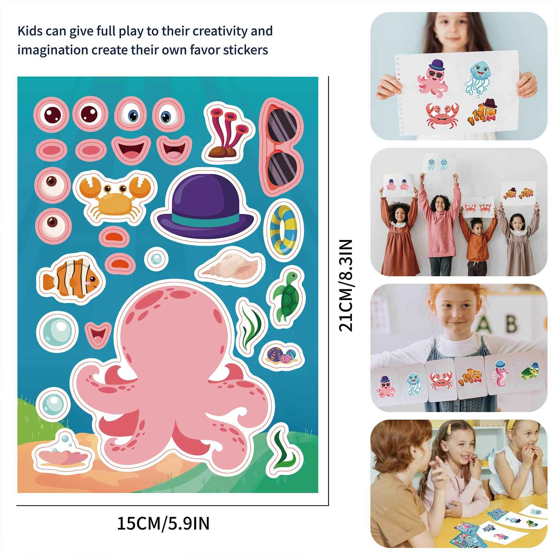 32 Sheets Sea Animals Make Your Own Stickers for Kids