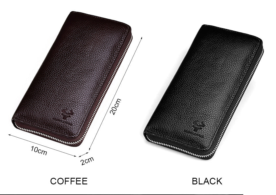 Vintage Men's Wallet,Long Genuine Leather Clutch