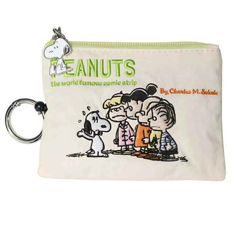 Japanese Kawaii Peanuts Zipper Coin Purse Beige