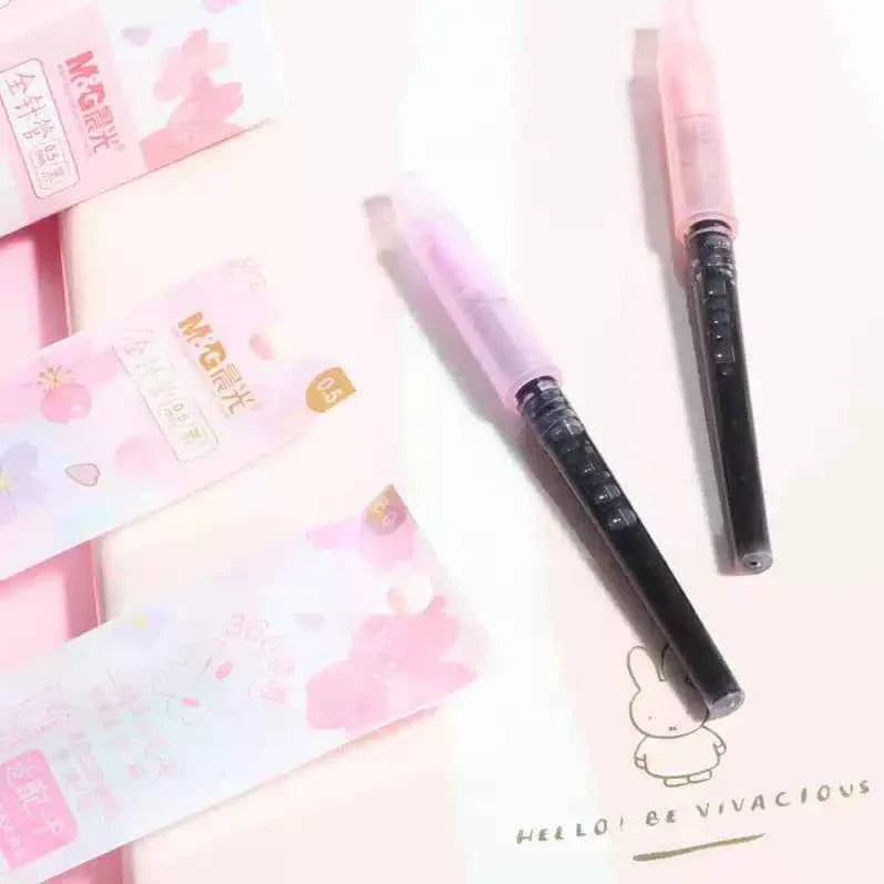 M&G Sakura Rain Series Liquid Ink Rollerball Pen 0.5mm,12 Pack