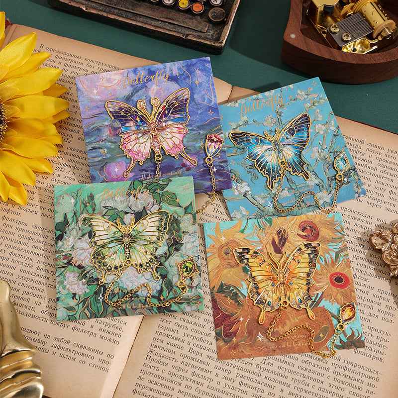 6-Piece Vintage Butterfly Metal Bookmarks with Tassels – Book Lover Gifts