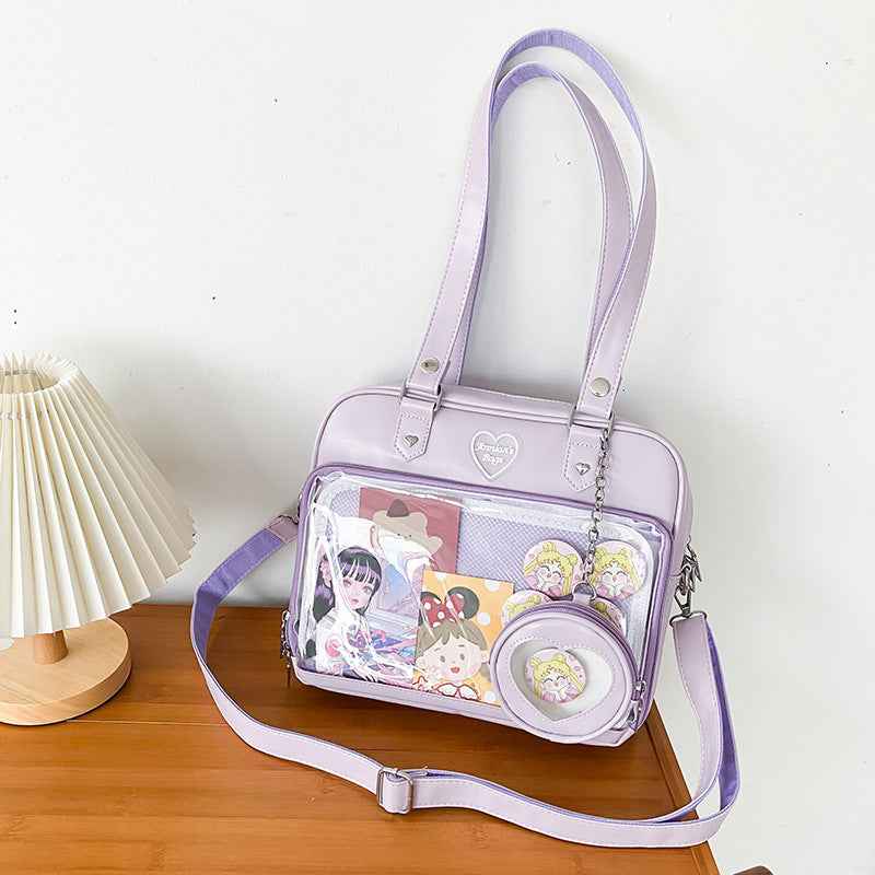 Kawaii Ita JK Lolita Crossbody Shoulder Bag with Small Pouch Purple