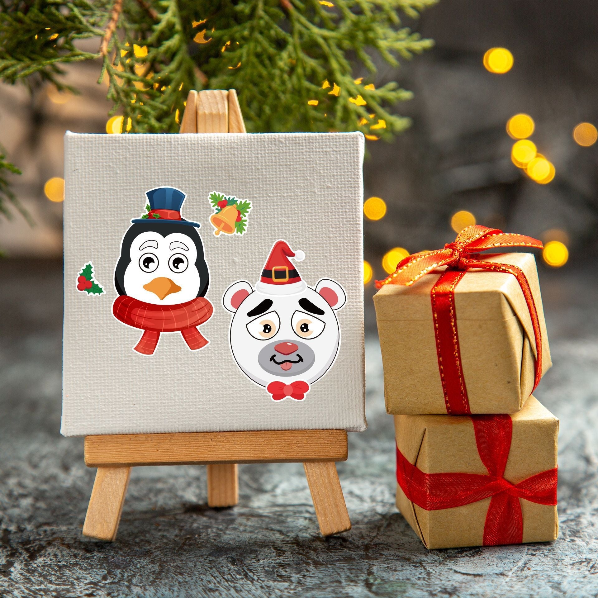 Make a Face Christmas DIY Cartton Stickers for Kids 24 Sheets