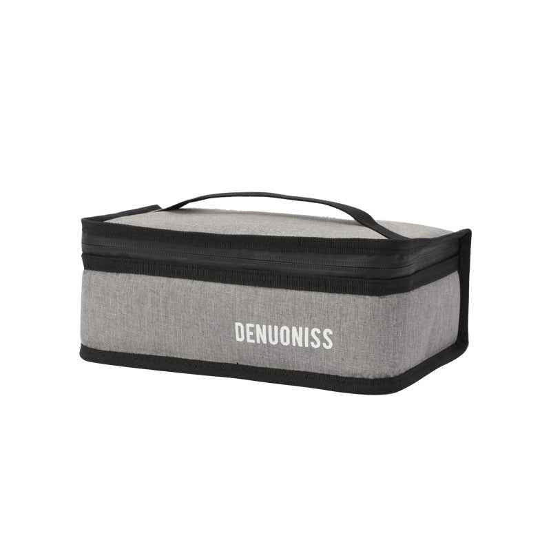 DENUONISS Small Insulated Lunch Box Portable Soft Bag Grey