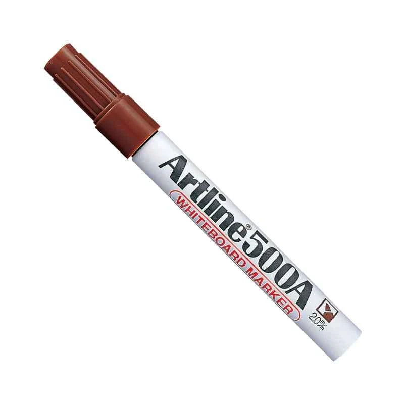 Artline 500A Whiteboard Markers | 2.0mm Bullet Tip | Low Odor 3 Pack 3 Brown
