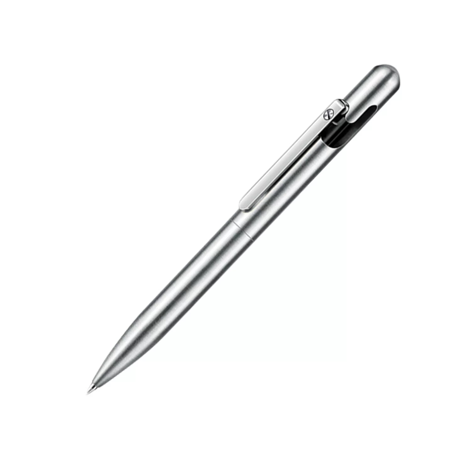 GNASEET Brushed Stainless Steel All-Metal Ballpoint Pen Silver