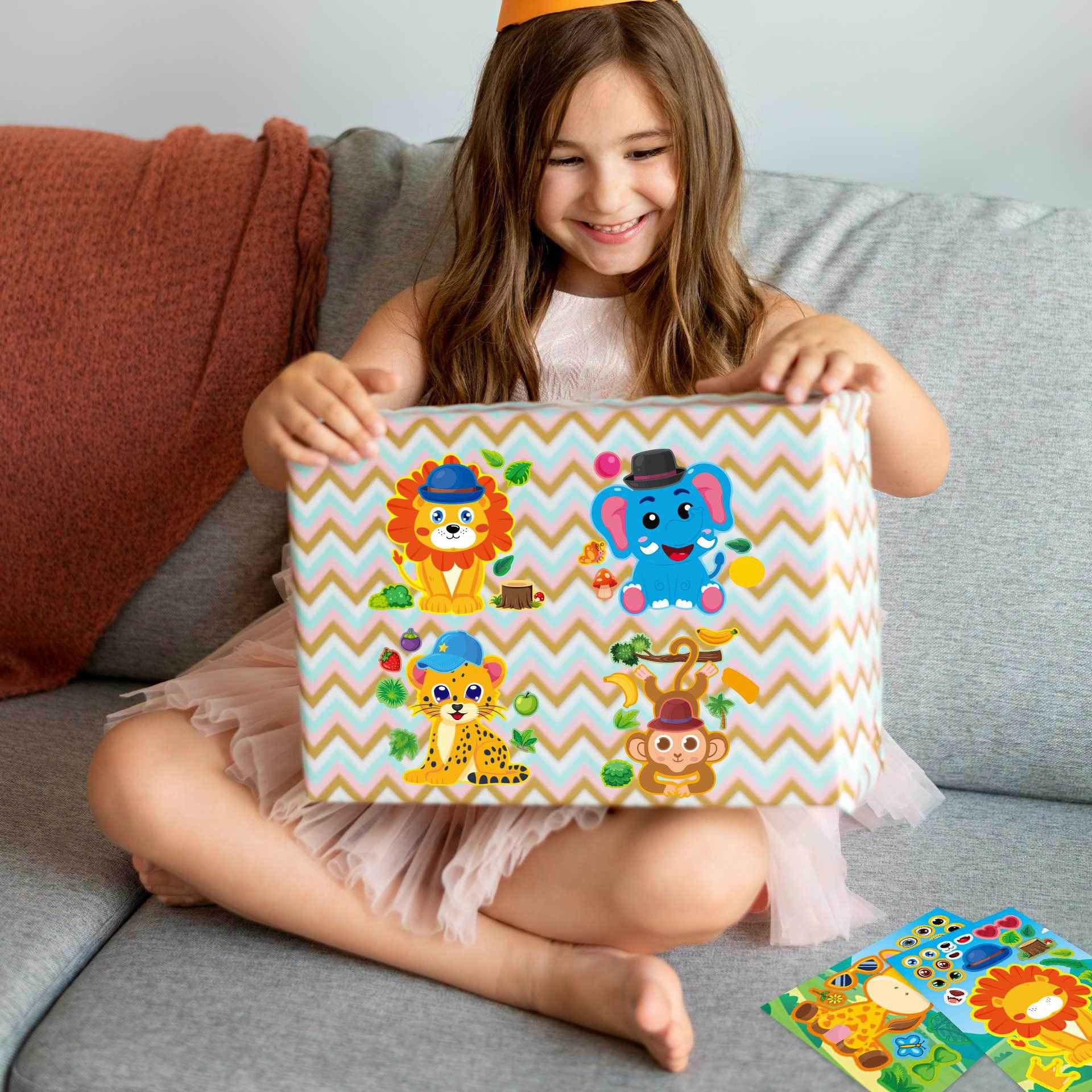 Make a Face Safari Animal Stickers for Kids 24 Sheets