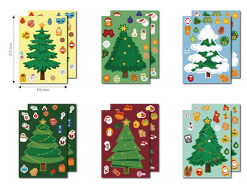 36 Sheets Make Your Own Christmas Tree Stickers for Kids Cards Crafts