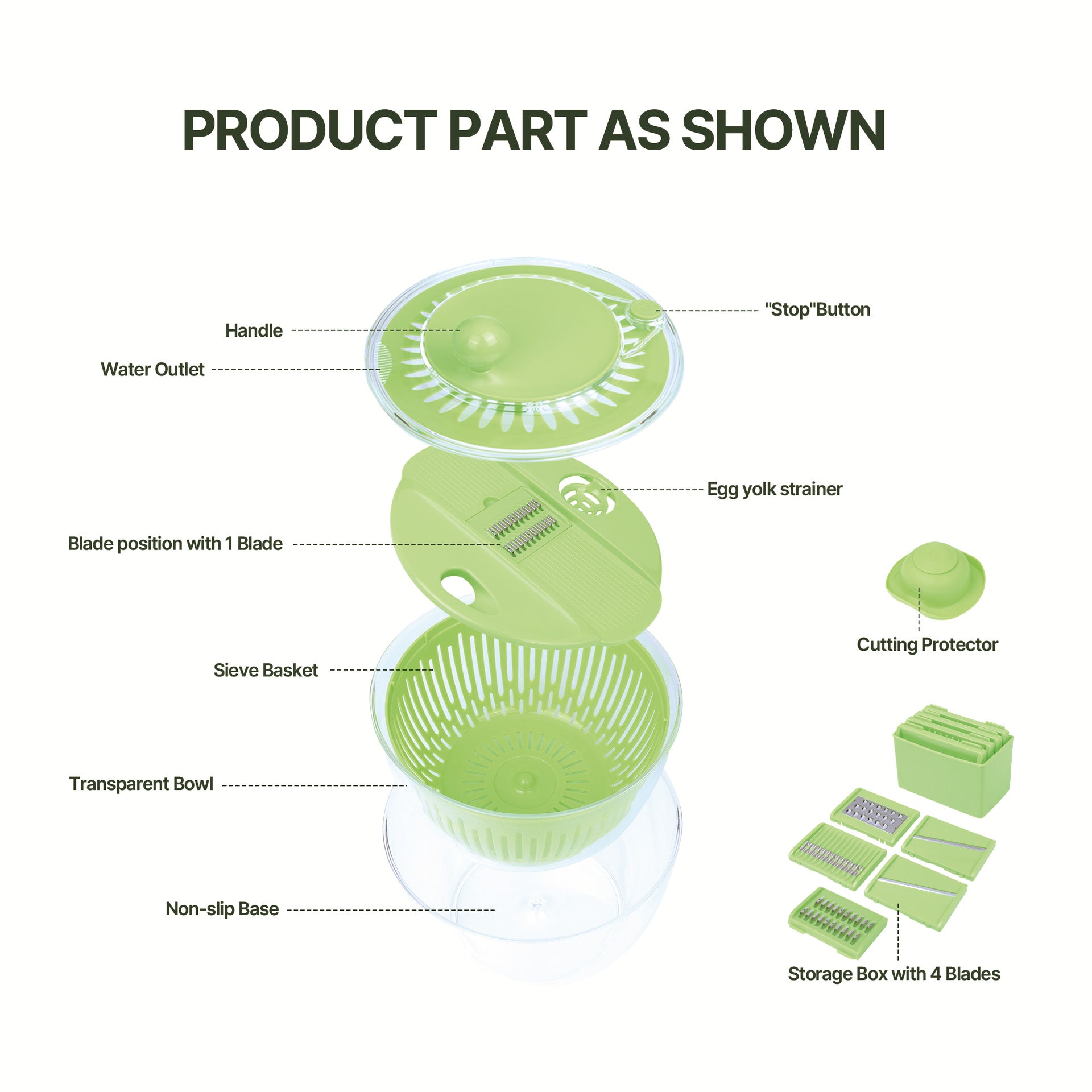 Multifunctional Salad Spinner & Vegetable Slicer