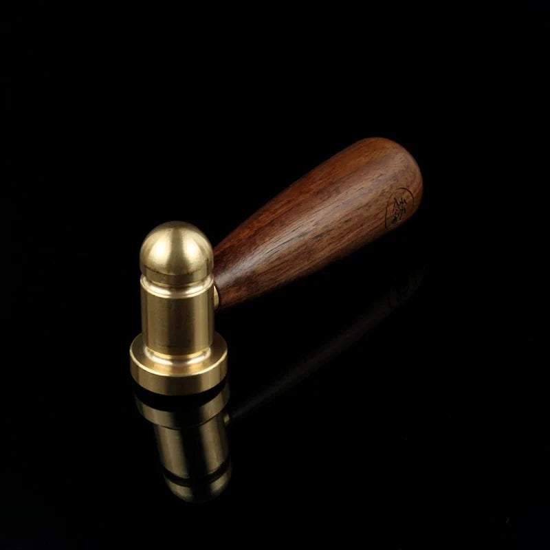 Japanese Round-Head Mallet – Luban Kintsugi Ceramic Repair Hammer | Black Walnut + Copper Head / Beech + Steel Head | 118 × 52mm | 185g Black Walnut handle + Copper head
