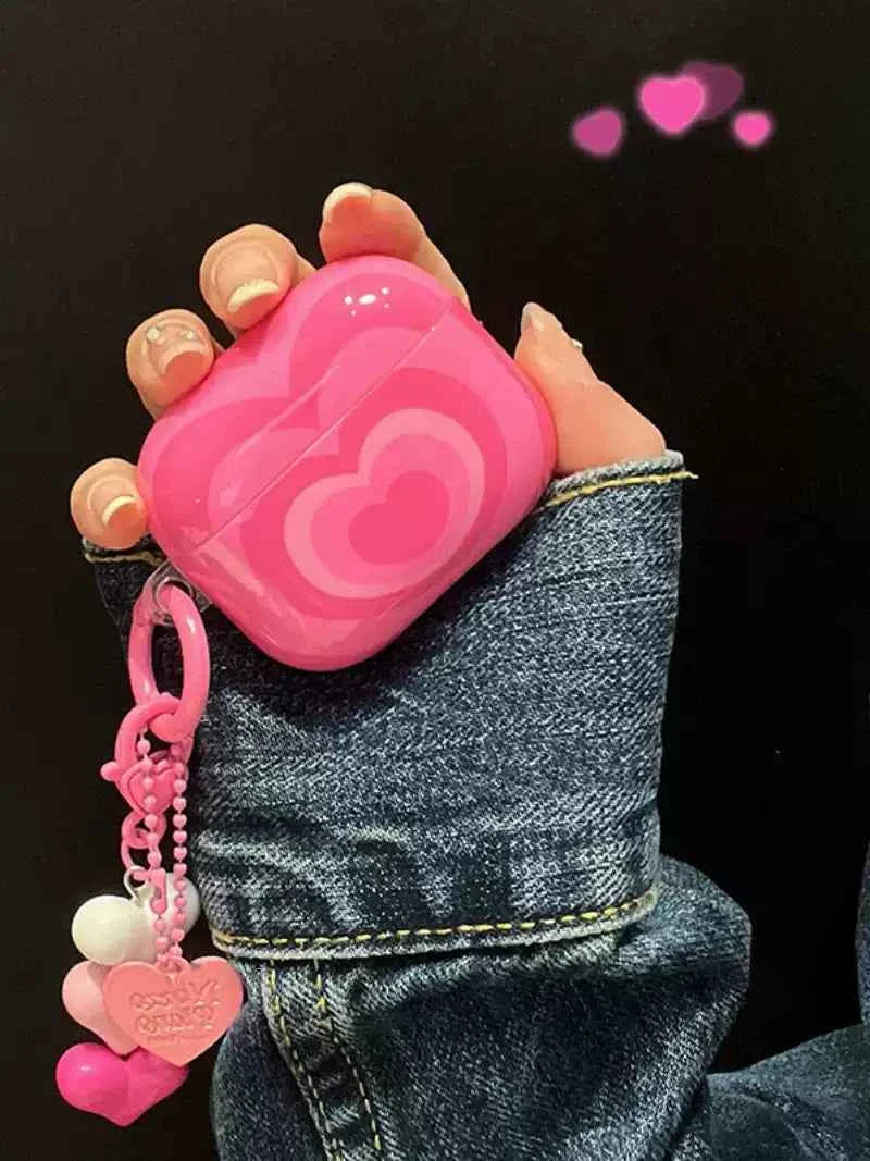 Pink Heart AirPods Case A