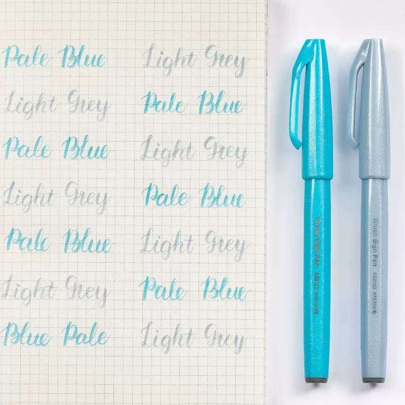 Pentel Fude Touch Sign Pen,Felt Pen Like Brush Stroke,2 Pack D