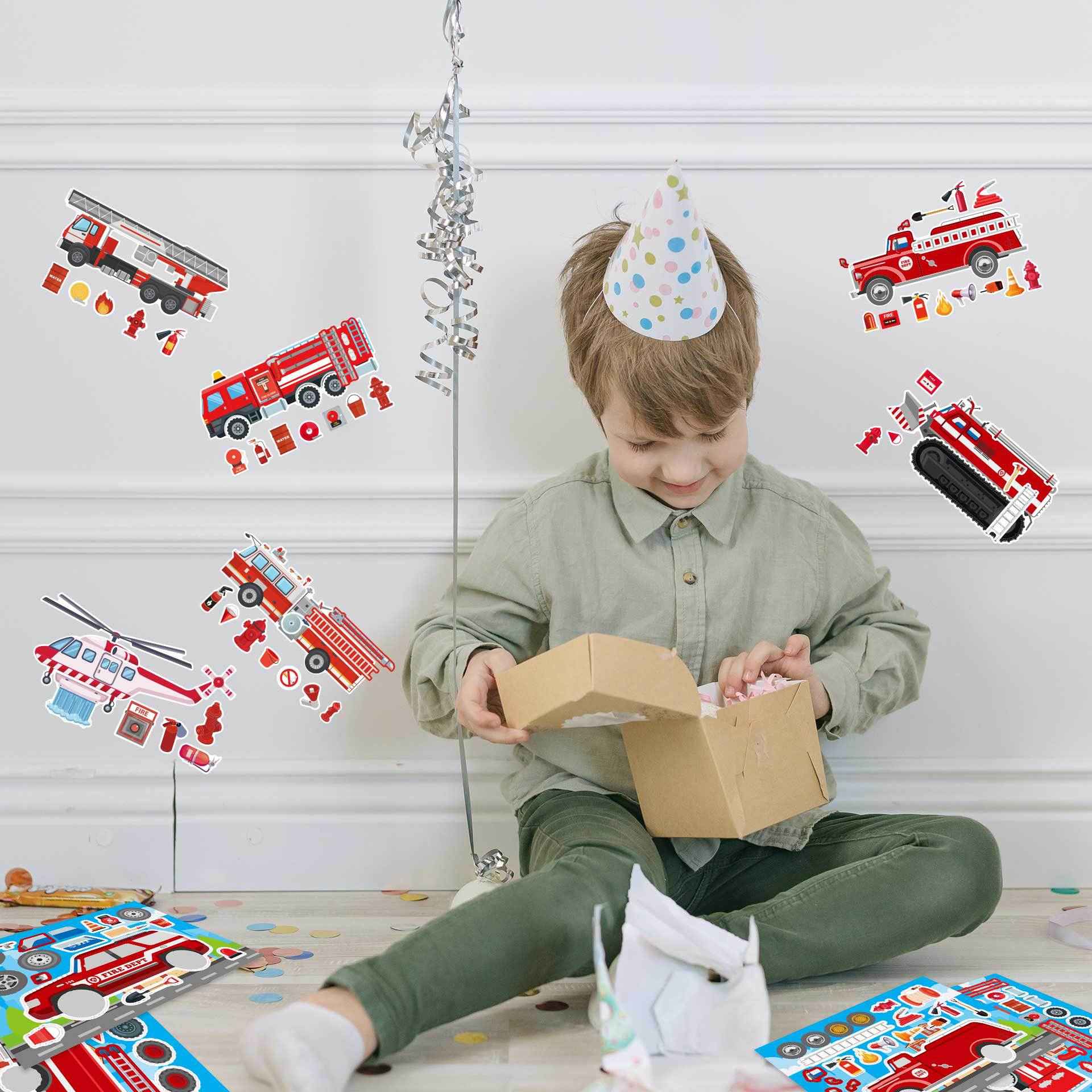 32 Sheets Fire Engine Make Your Own Stickers for Kids
