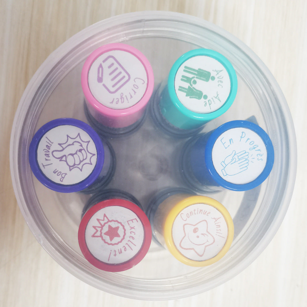 Pack of 6 Sorted Teacher Stamp Teachers Self-Inking Rubber Stamps
