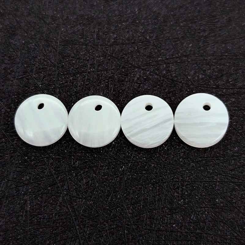 Round single-hole resin decorative buttons, 18L (11.5mm); white round discs with one hole