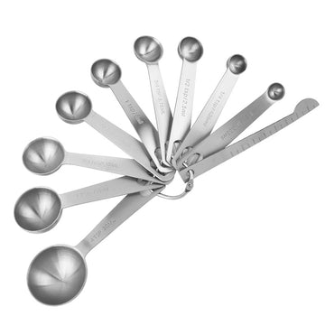 Stainless Steel Measuring Spoons & Ruler – 10-Piece Baking Set