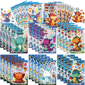 Make a Face Cartoon Charizard DIY Stickers for Kids 24 Sheets