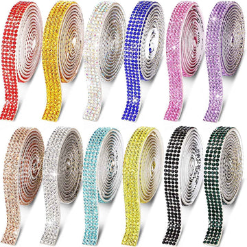 Self Adhesive Rhinestone Strips Crystal Ribbon Sticker Wrap for DIY Car Phone