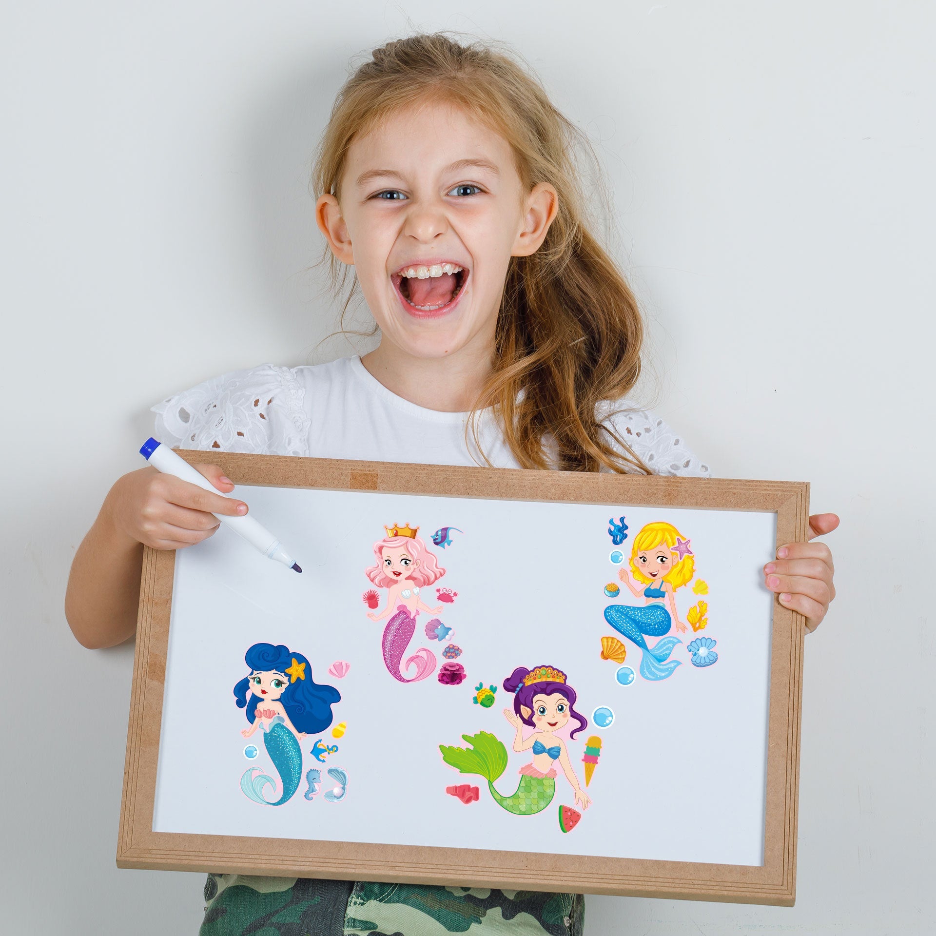 Make a Face The Mermaid Stickers for Kids 24 Sheets