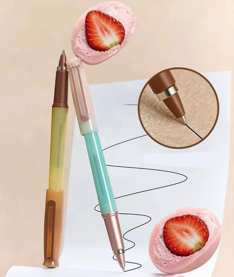 TANOOCI Wagashi Japanese Sweets Gel Pen | Magnetic Cap | 0.5mm Bullet Tip Black Ink | Includes 2 Refills