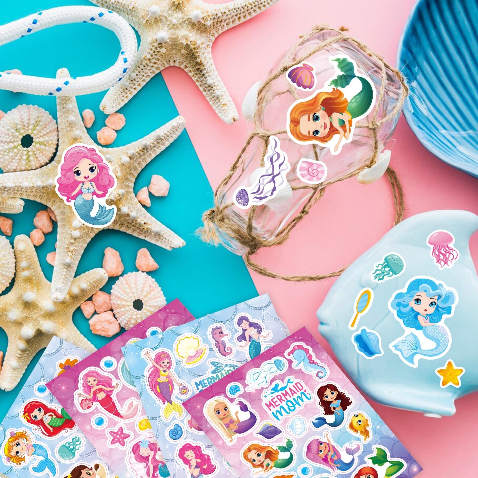 Make a Face Mermaid Squad Stickers for Kids 24 Sheets