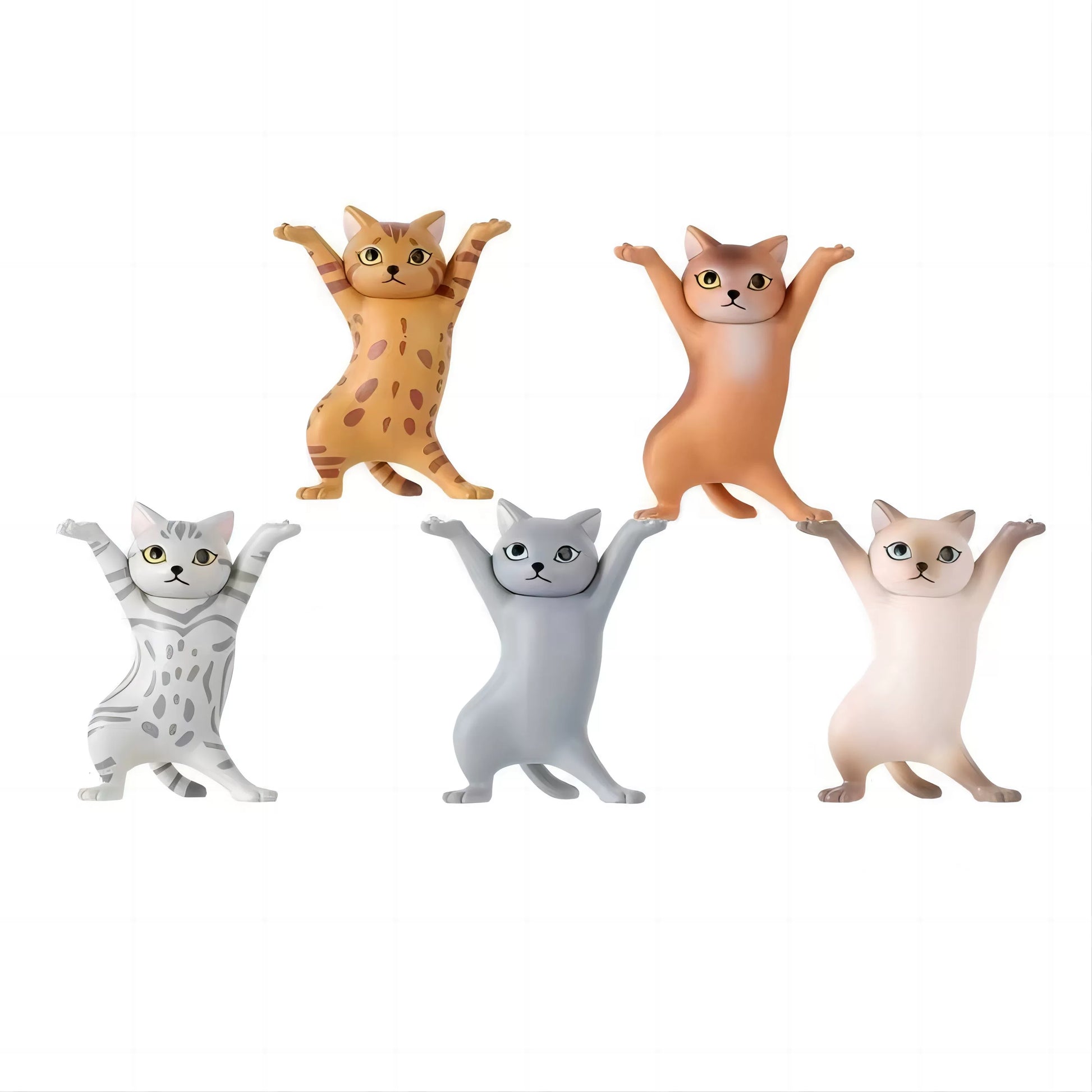Playful Cat Figurine Pen Holder Set 5-Piece