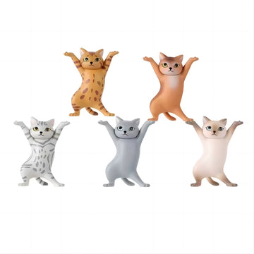 Playful Cat Figurine Pen Holder Set 5-Piece