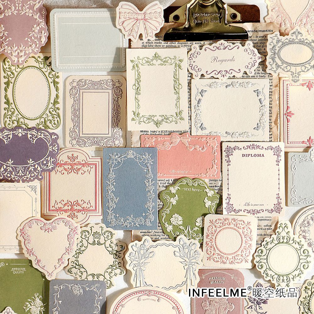 120-Piece Embossed Notes Paper Set for Journaling Scrapbooking