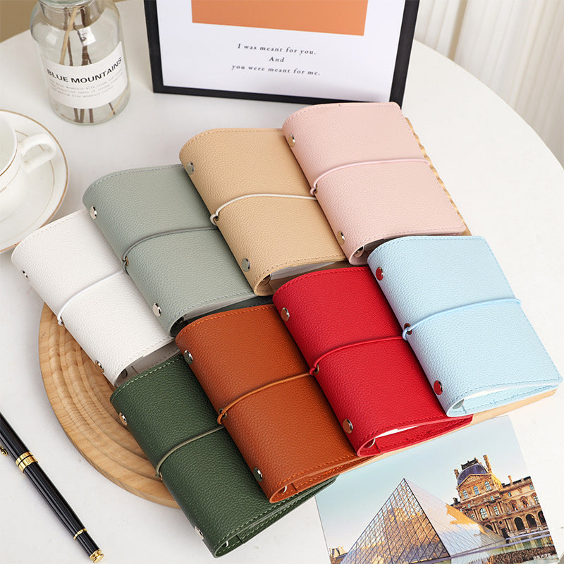 5 Ring Binder Cover A7 MINI Leather Notebooks 8 Color Pack
