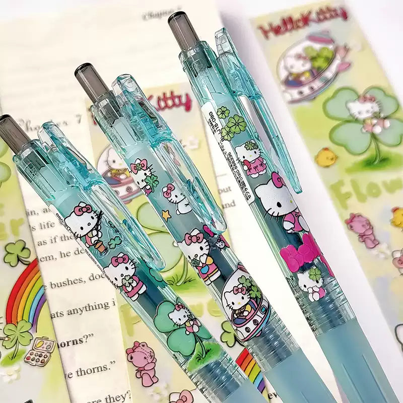 ZEBRA Hello Kitty Four-Leaf Clover Cat Gel Pen Limited Edition,3-Pack