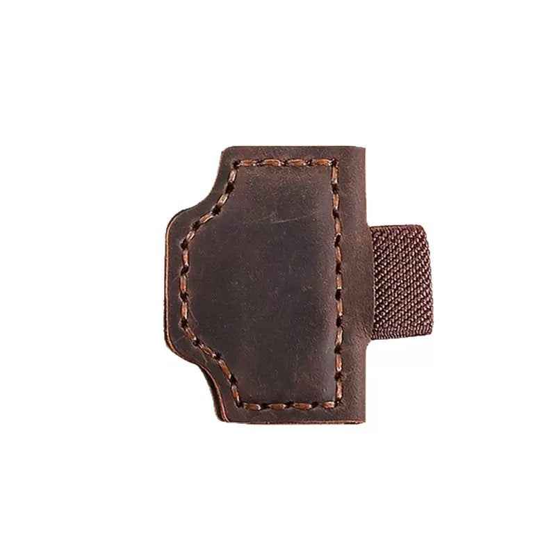 2PCS Magnetic Leather Bookmarks with Pen Holder Coffee