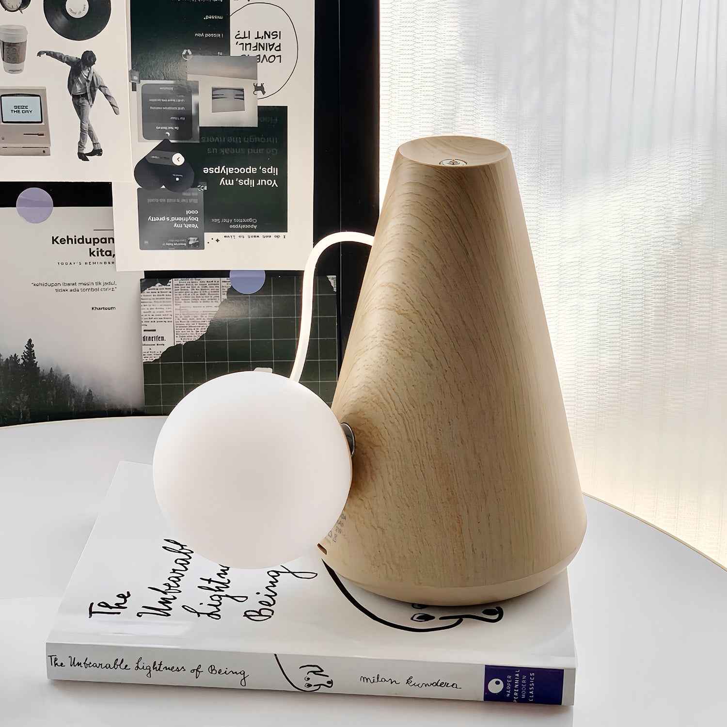 Magnetic Doll Lamp Rechargeable Wooden Base Night Light
