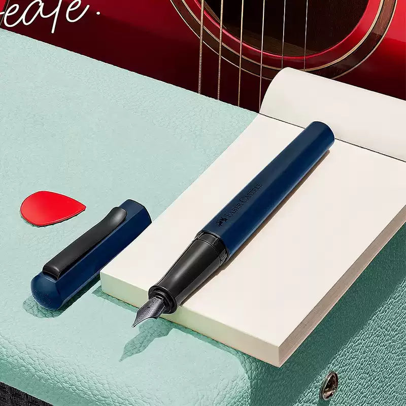Faber Castell HEXO Fountain Pen, Blue/Black/Bronze/Silver White