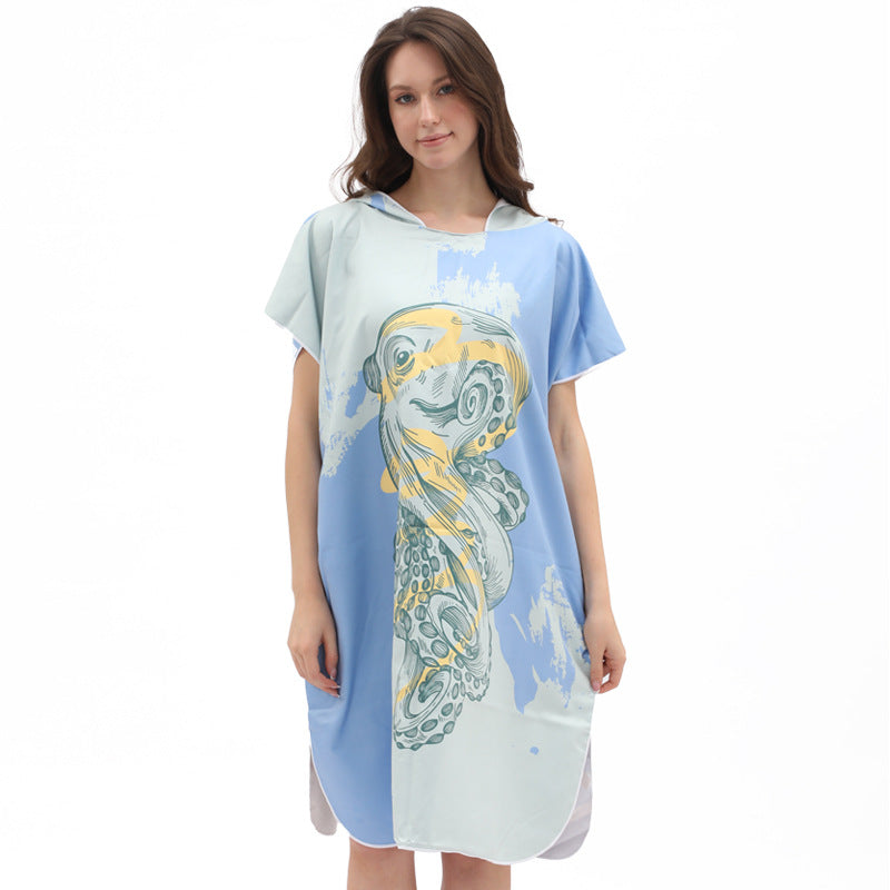 Women's Quick-Dry Wearable Beach Towel Poncho – 80 x 135cm