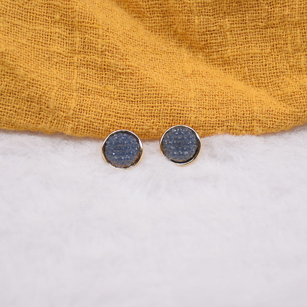 Schimmernde 10-mm-Resin-Metallknöpfe, runde schwarze Köpfe mit silbernem Rand