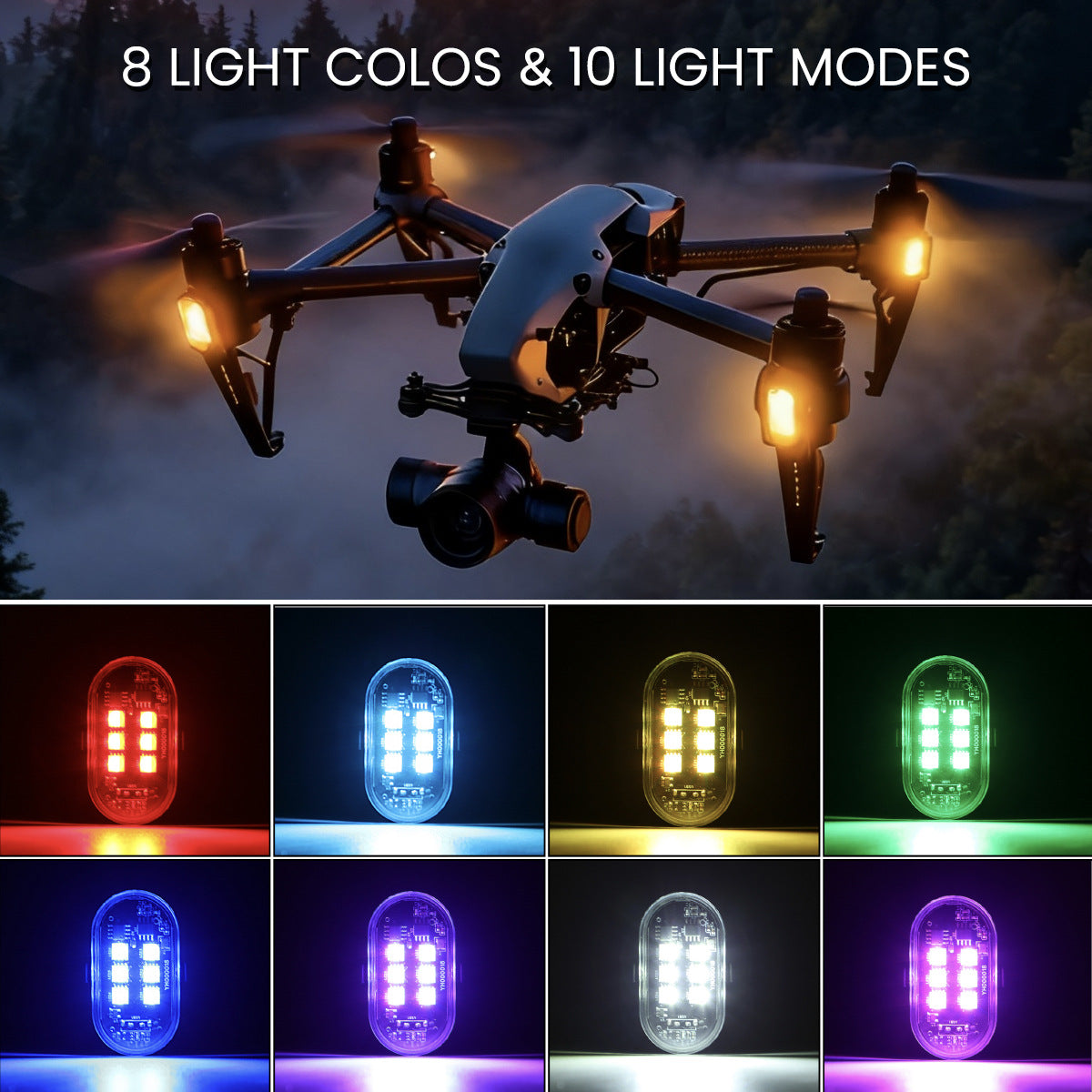 6LEDs Wireless LED Strobe Lights for Car with Remote Control
