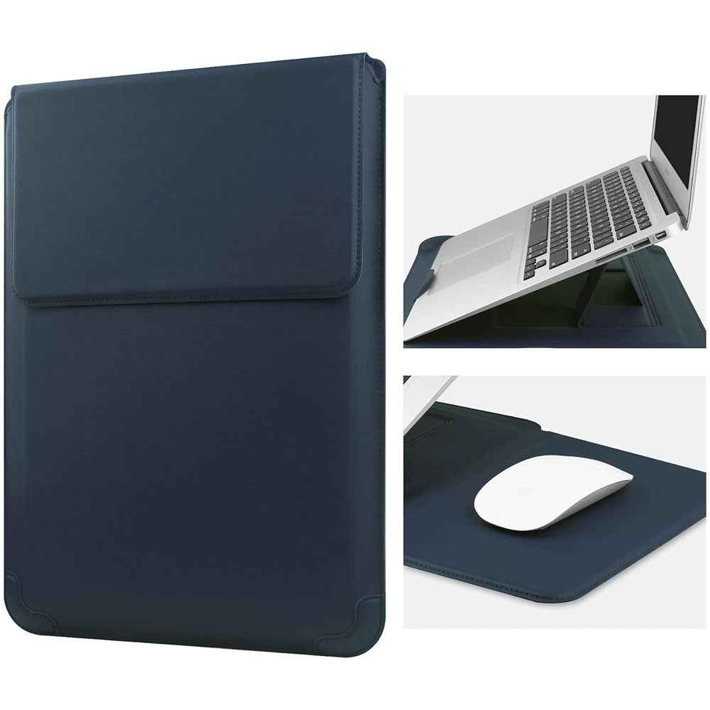 PU Leather Sleeve Case with Stand MacBook Air 13 14 inch Dark Blue