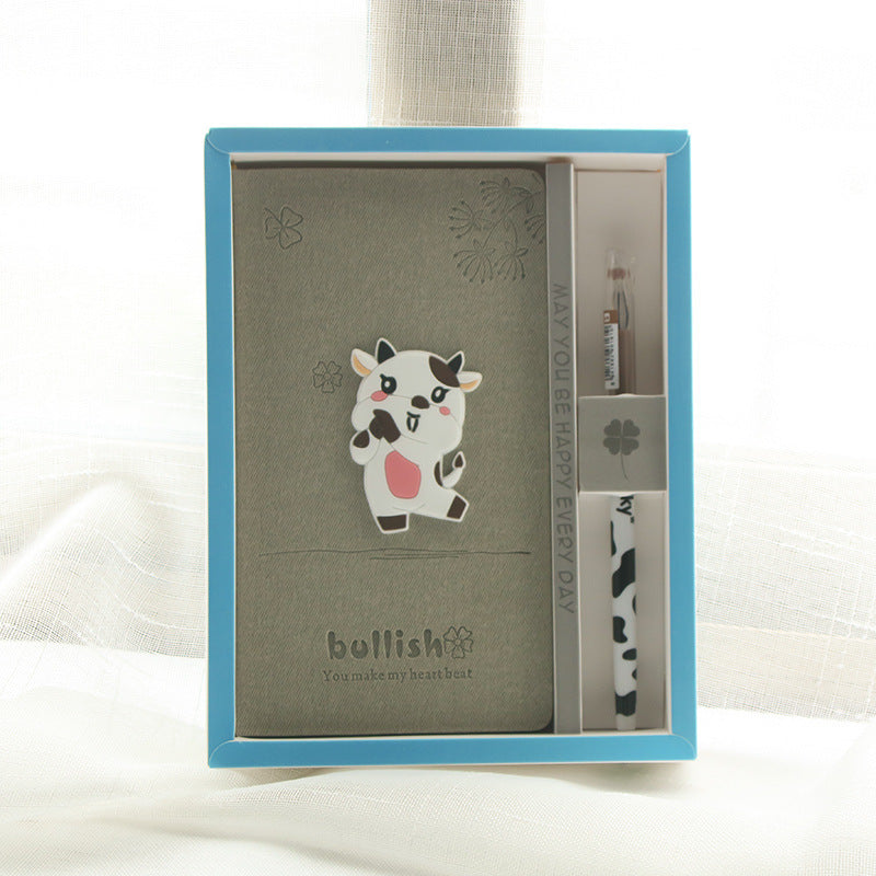 Cute Kids DIY Journal Notebook Gift Set with Pen Cow