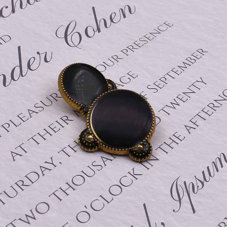 18/20/25mm botón de suéter con osito, base metal, blanco con orejas negras, 1 unidad