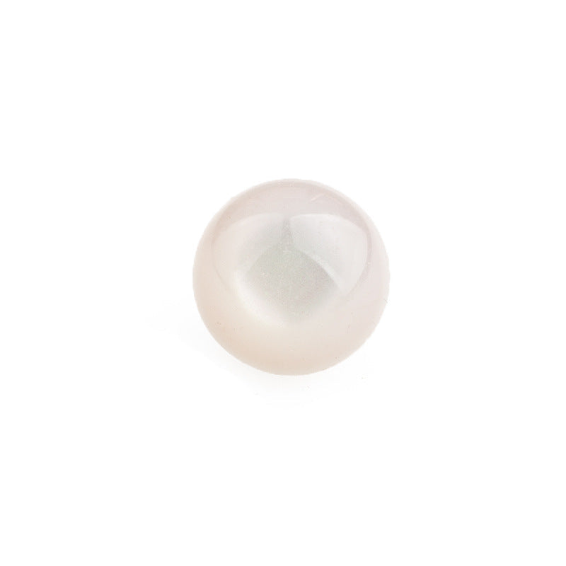 11,5 mm weißlicher Mushroom-Button, gerippte schimmernde Oberfläche