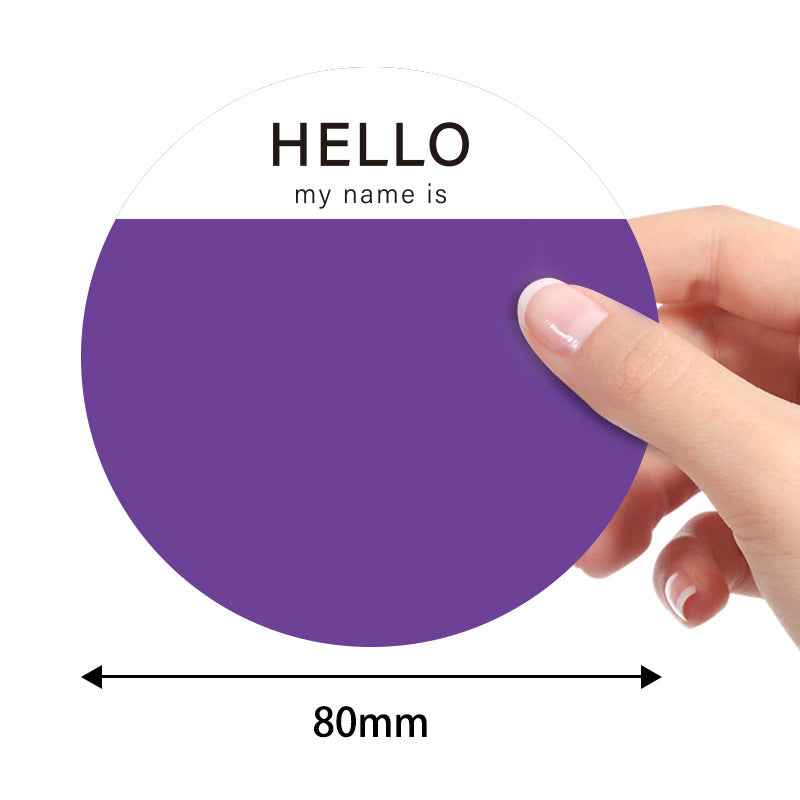 200Pcs Hello Name Tags Hello My Name is Stickers 8cm Round Red