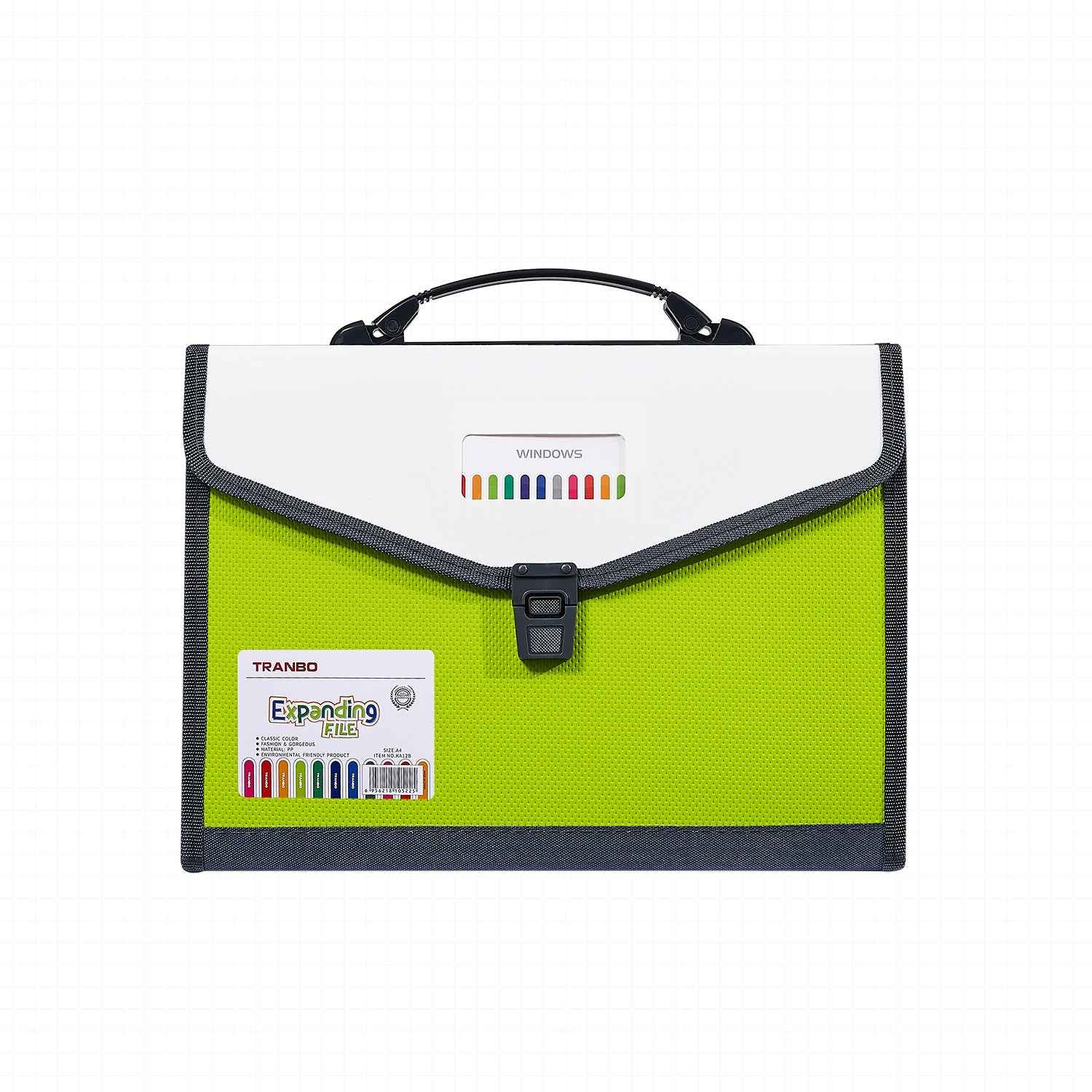 13-Pockets Expanding File Folder with Handle,Legal Size A4 FC Green