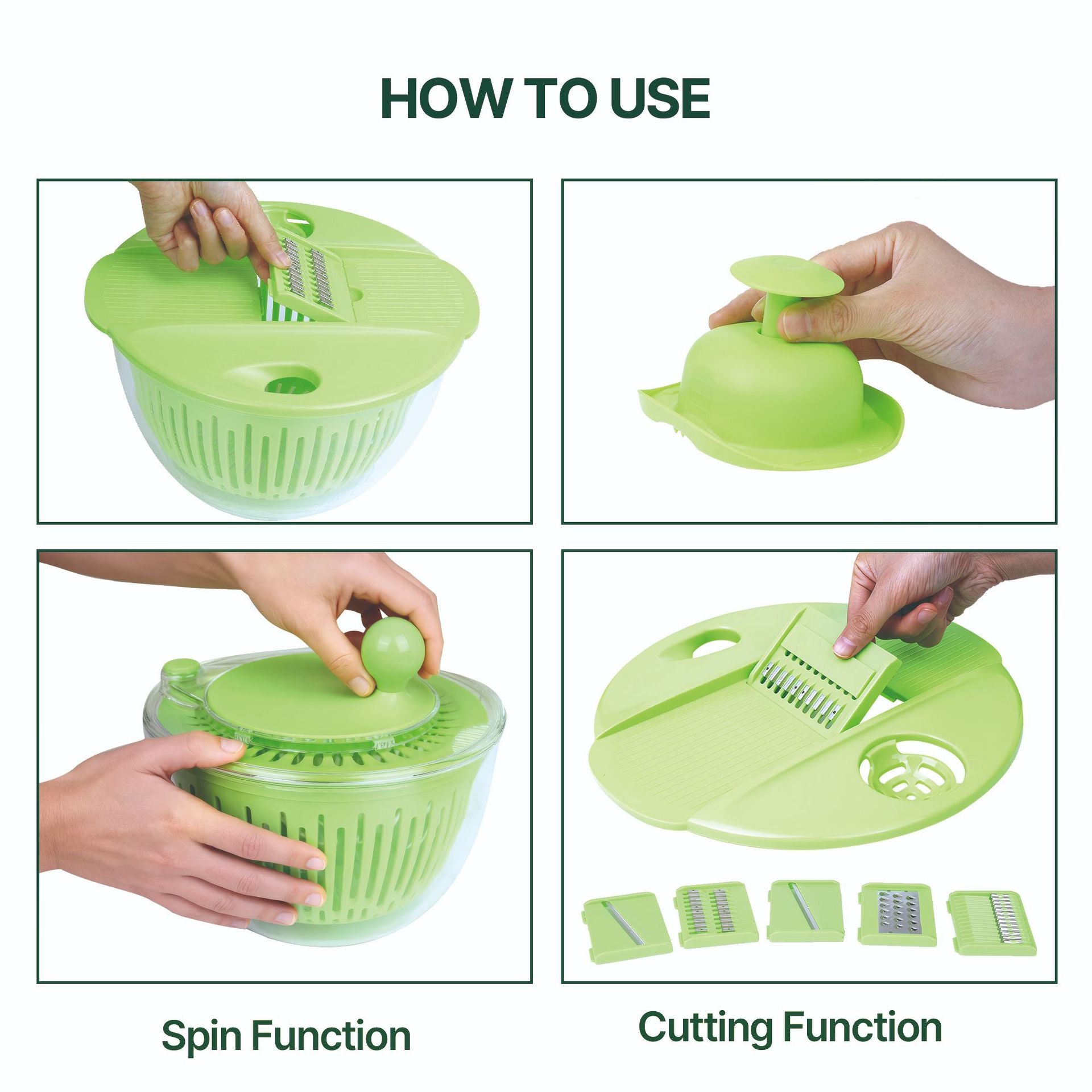 Multifunctional Salad Spinner & Vegetable Slicer