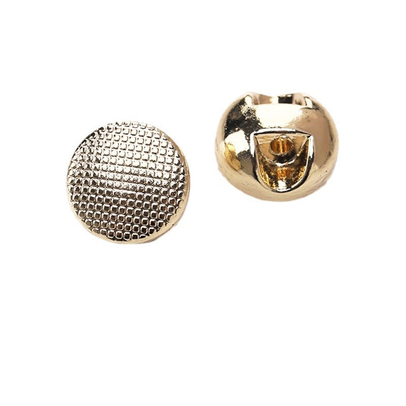 40 pcs Gold round metal shank buttons, dotted texture, 8mm