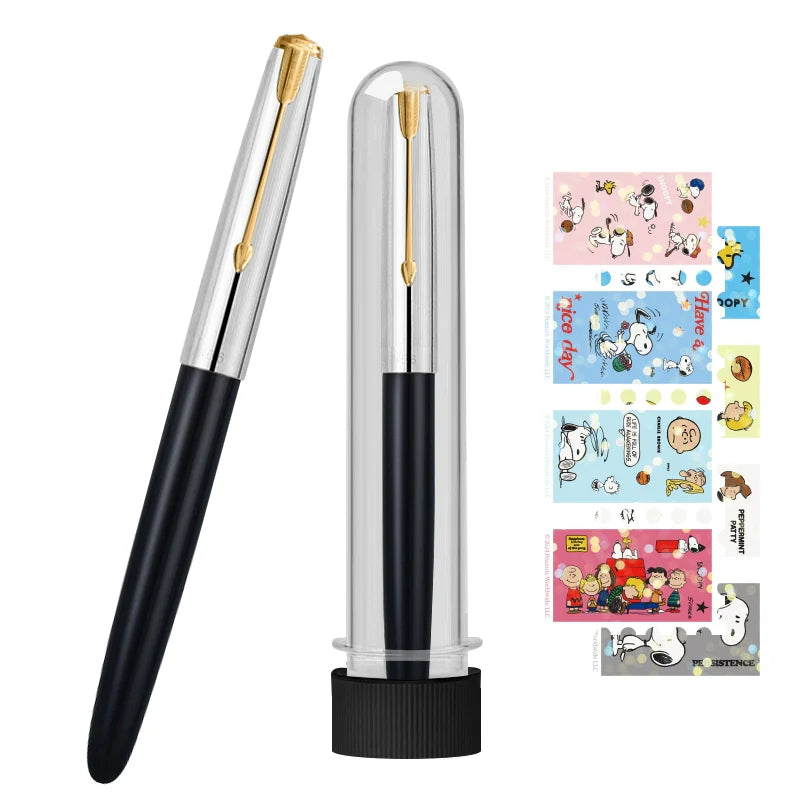HERO 616Plus Fountain Pen 0.38mm Fine Nib Gradient Color with Stickers Black