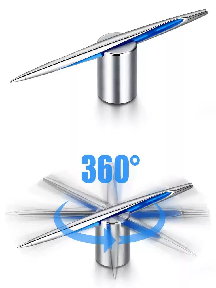 GNASEET Inkless Eternal Pen with Spinning Fidget Base – Metal Body Desktop Writing Set | 158x28x49mm