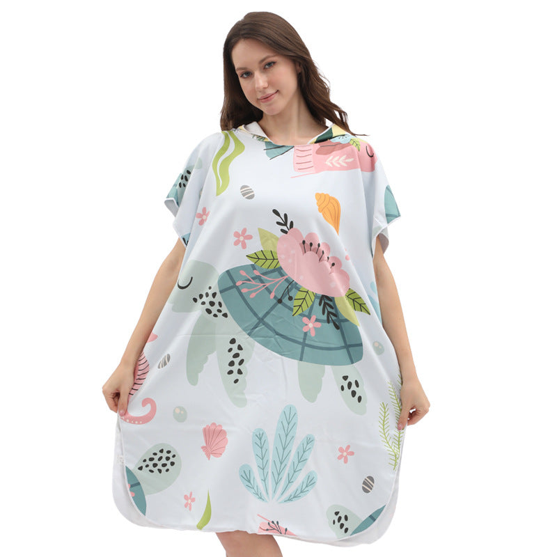 Women's Quick-Dry Wearable Beach Towel Poncho – 80 x 135cm