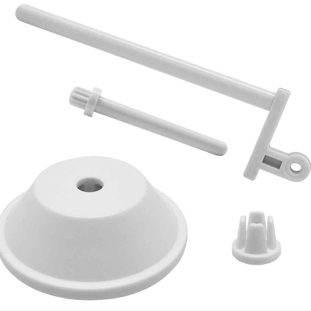 4-piece spool pin cap set: round base, long pin, two white socket inserts
